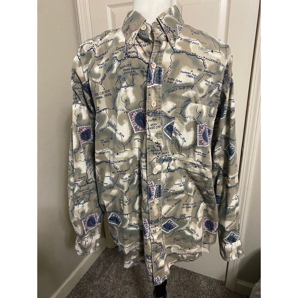 GANT Salty Dog Roughweather Shirt Map Print Button-Down L Men's Casual‎